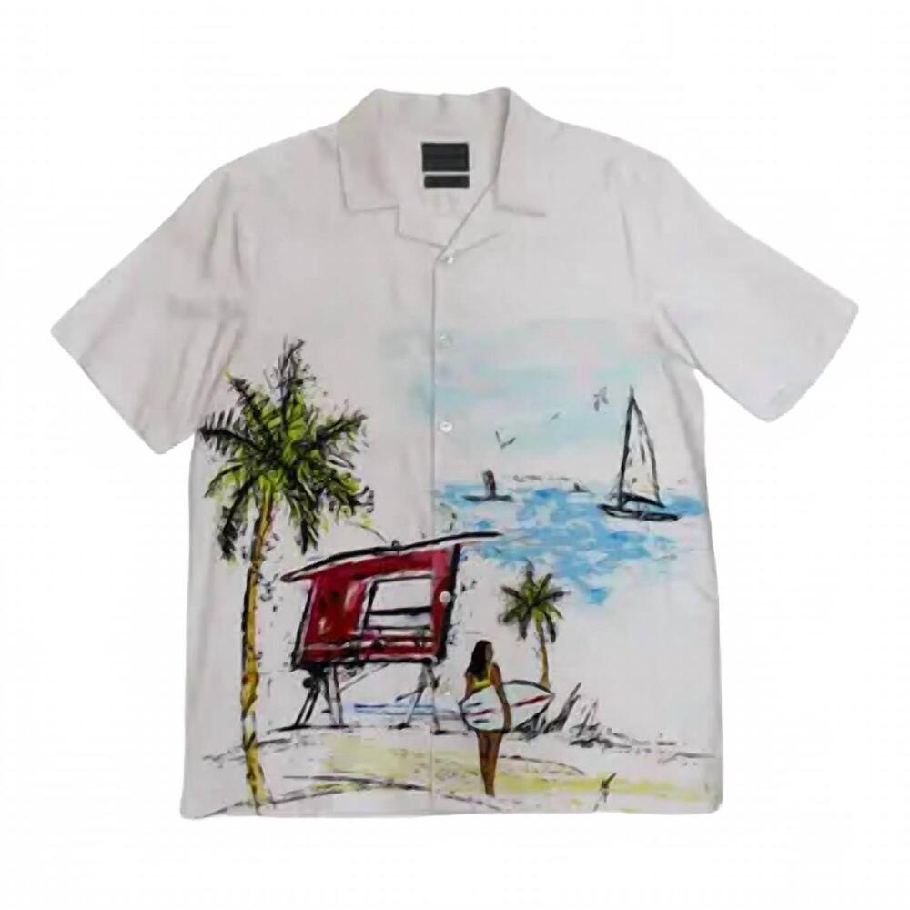 NEW STITCH NOTE men's beach classic shirt in white